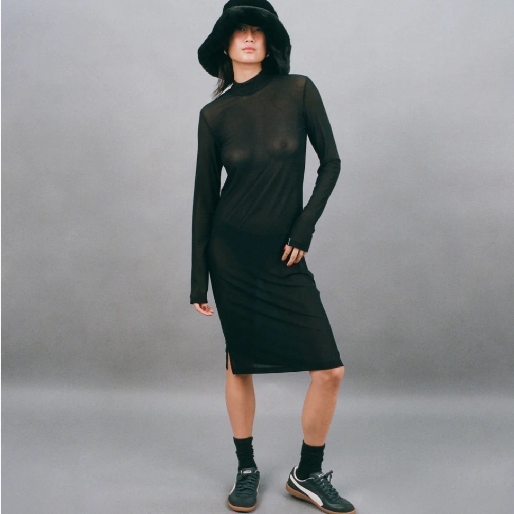 NWT BOBBLEHAUS BH Turtleneck Mesh Dress